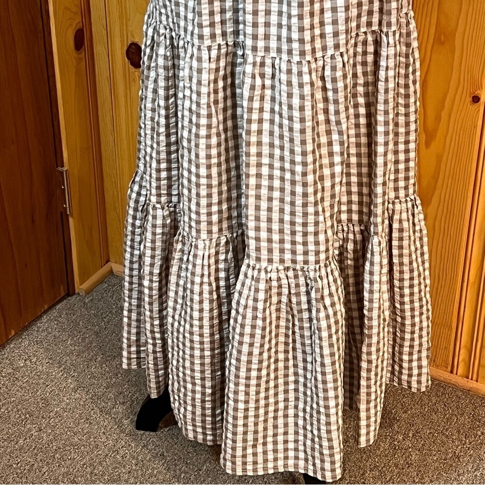 Madison Mathews Emma Gingham Maxi Dress Sz-S - Picture 9 of 12